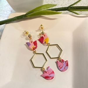 spring tulip handcrafted earrings